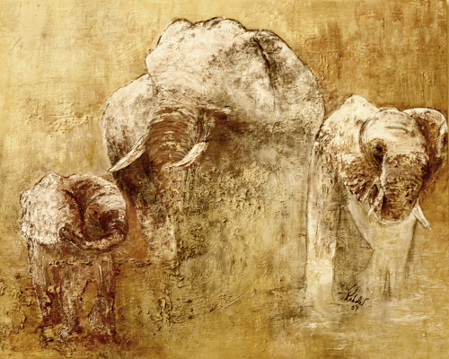 Wunderwesen (Acryl-Mal-Spachtel-Arbeit auf Leinwand) ist ein Bild von Heidrun Rehder zur aktuellen online-Ausstellung der Künstlergruppe Kunst & Bündig.